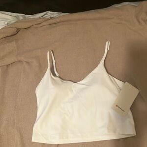 Lululemon Align cropped cami white / tan lined tank. New . Size 12